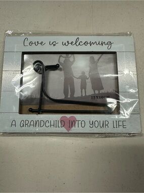 Welcome Grandchild Picture Frame - White with Pink Heart